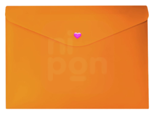 Pasta C/ Botão Horizontal Envelope A4 Full Color Laranja